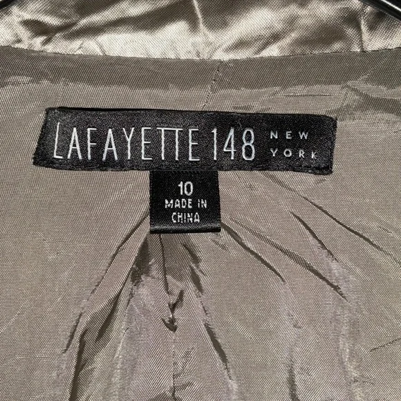 Lafayette 148 Champagne Gold Metallic Blazer Size 10 - Picture 3 of 7